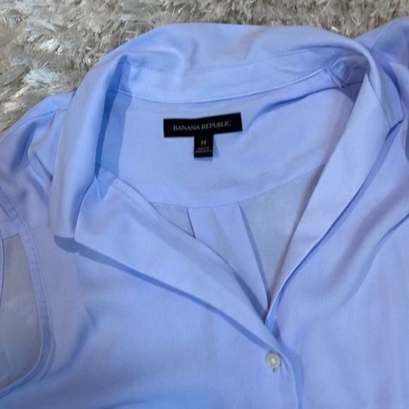 Banana Republic Sheer Lavender‎ Sleeveless Button Down Top Size M RefY003 - Picture 9 of 9